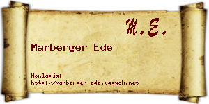 Marberger Ede névjegykártya